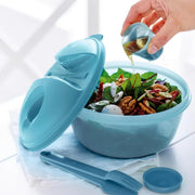 Salatbox mit Besteck & Dressingbehälter